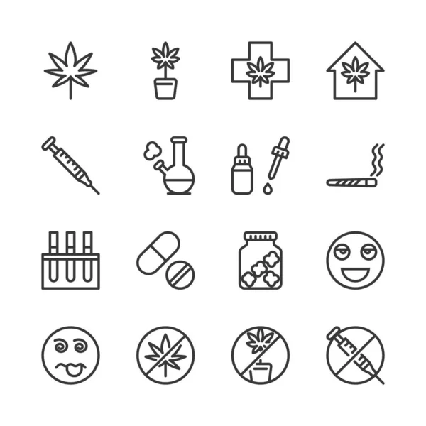 Cannabis icon set.Vector illustration — Stock Vector