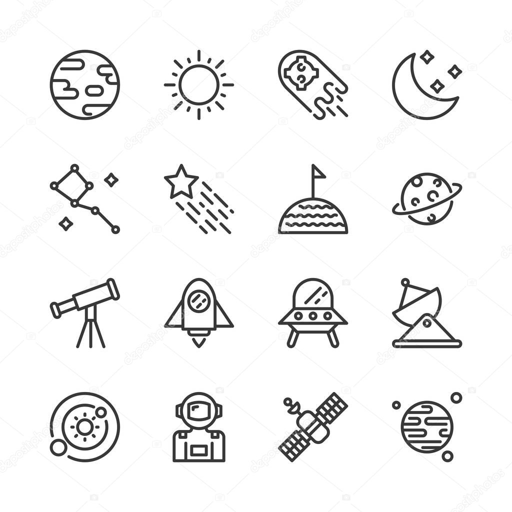 Space icon set.Vector illustration