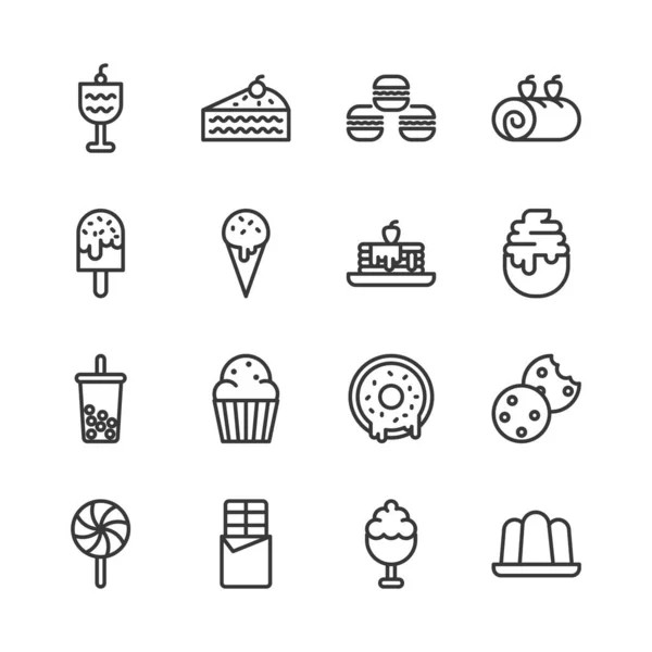 Dessert icon set. Vector illustratie — Stockvector