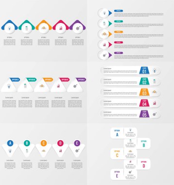 Seçeneklerle bilgi grafikleri öğesi şablonu kümesi.