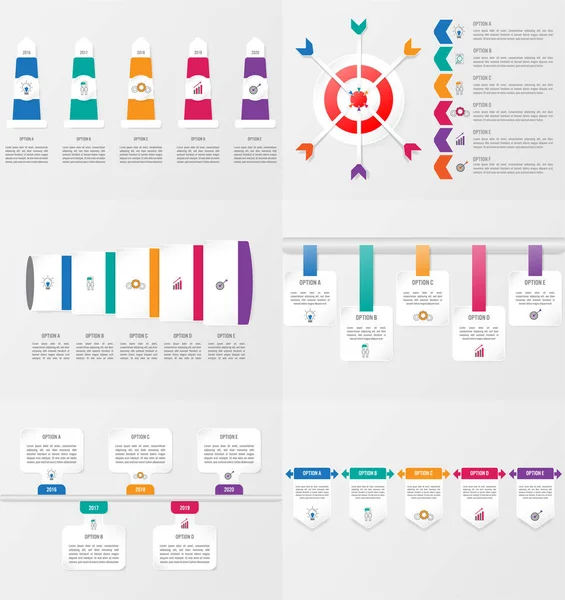 Set infographics-element sjabloon met opties. — Stockvector