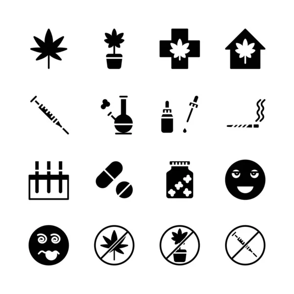 Cannabis icon set.Vector illustration — Stock Vector