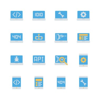 Cloud technology icon set in  colorline design.Vector illustration clipart svg vector 