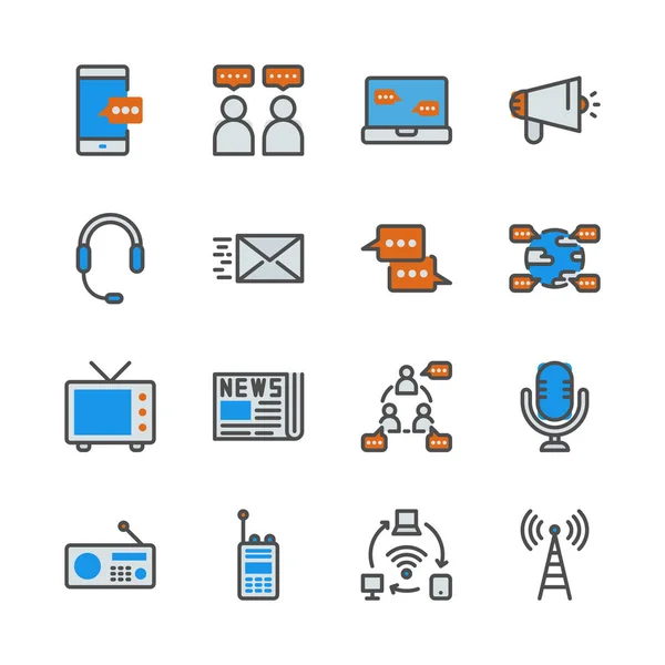 Communication device in colorline icon set.Vector illustration — Stock Vector
