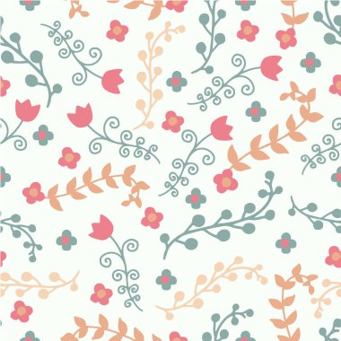Sevimli çiçek dikişsiz desen arka plan