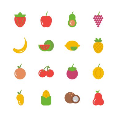 Meyve simgesi ayarlayın. Vektör çizimi