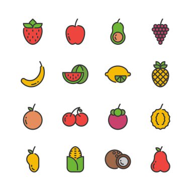 Meyve simgesi ayarlayın. Vektör çizimi