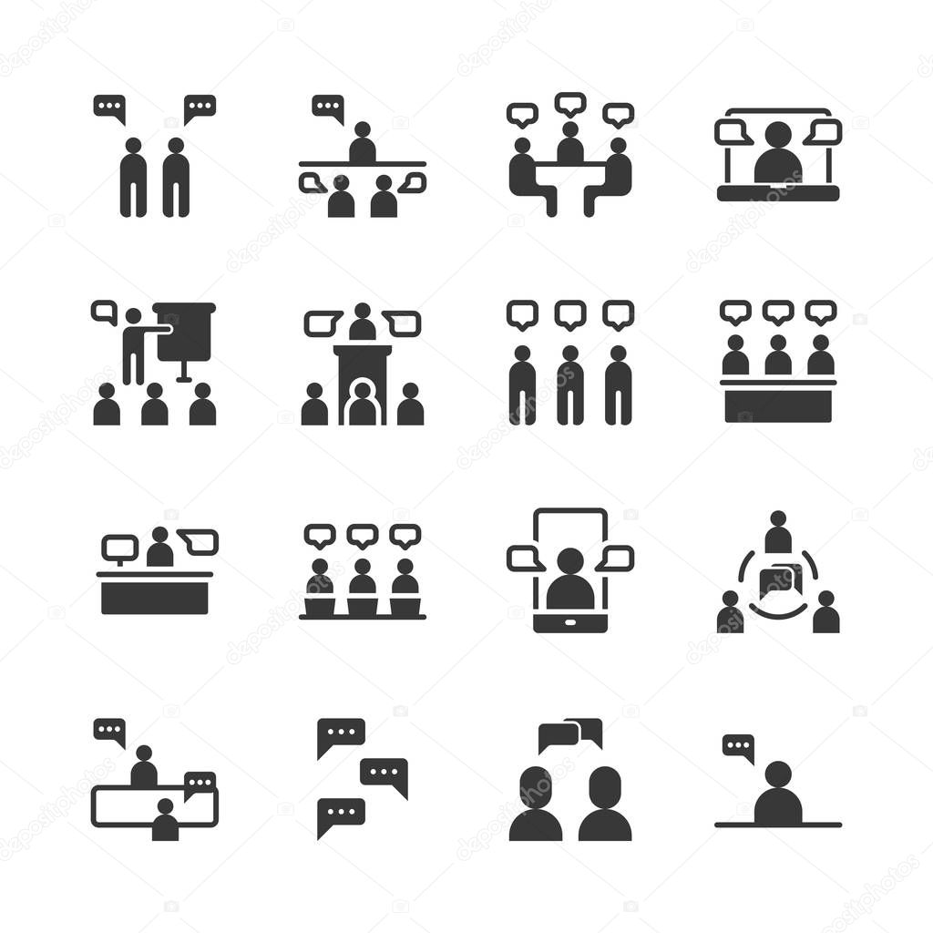 Business and people with speech bubble icon set.Vector illustrat