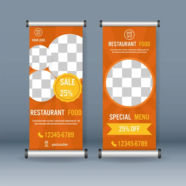 Roll up banner template — Stock Vector