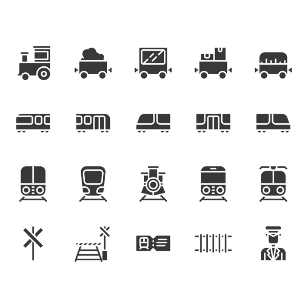 Symbolset für Bahnhöfe — Stockvektor