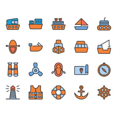 Gemilerle ilgili simge seti