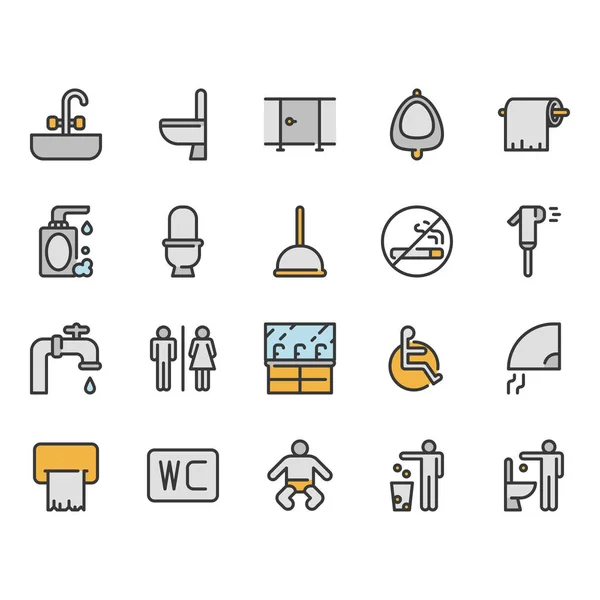 Toilet pictogram instellen. Vector illustratie — Stockvector