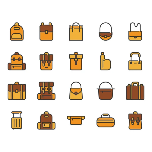 Conjunto de ícones de sacola.Ilustração vetorial —  Vetores de Stock