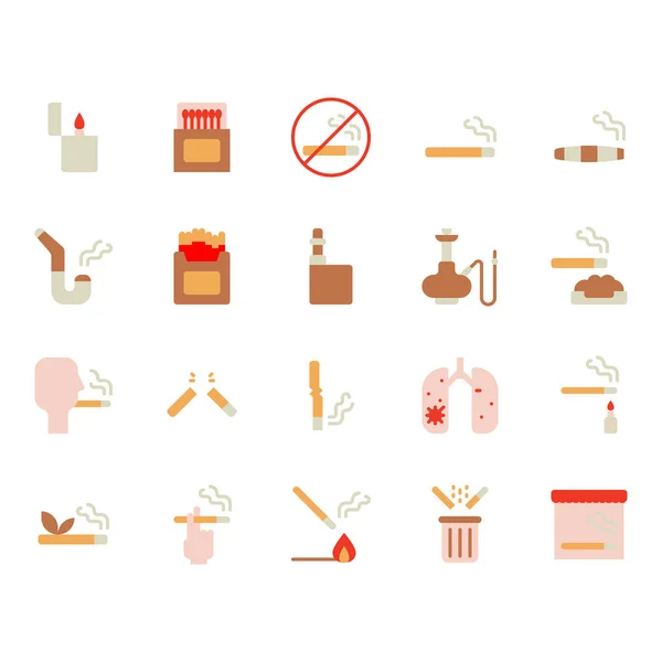 Roken en tabak icon set — Stockvector