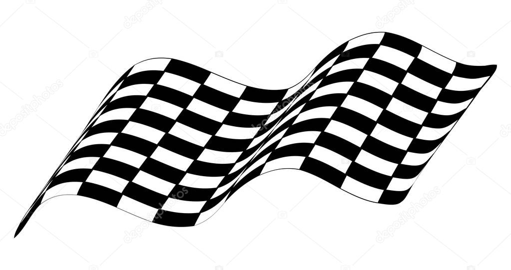 checkered race flag isolated on white backgroun