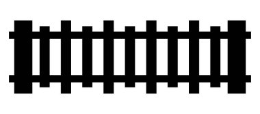 Tahta çit. Basit siluet tasarımı beyaza izole edildi