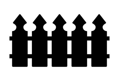 Tahta çit. Basit siluet tasarımı beyaza izole edildi