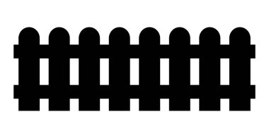 Tahta çit. Basit siluet tasarımı beyaza izole edildi