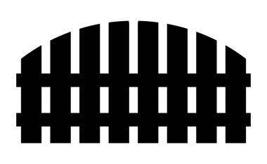 Tahta çit. Basit siluet tasarımı beyaza izole edildi