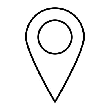 harita vektör tasarımı için konum pin beyaz üzerinde izole