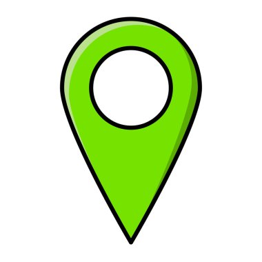 harita vektör tasarımı için konum pin beyaz üzerinde izole