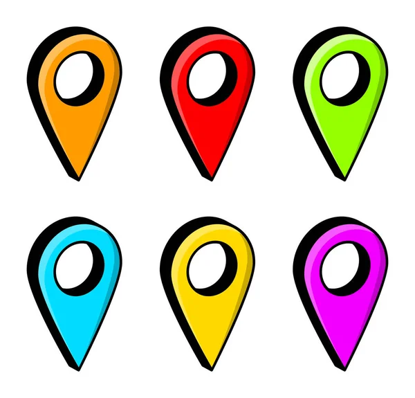 Location Pin Map Vector Design Isolated White — Stock Vector