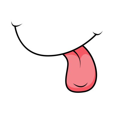 Gülümse, çizgi roman karakteri için ağız beyaz üzerinde izole edilmiş vektör tasarımı