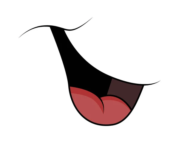 Senyum Mulut Untuk Komik Karakter Desain Vektor Kartun Terisolasi Pada - Stok Vektor
