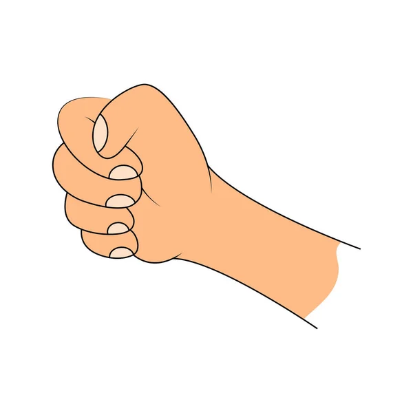 Сжатый Кулак Держащий Вектор Руки Изолированный Белом — стоковый вектор