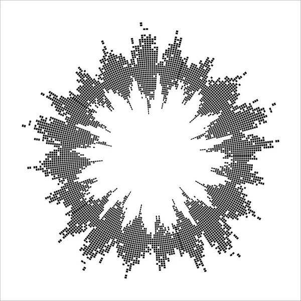 Kolo Zvuk Wave Efekt Izolovaných Bílém Pozadí — Stockový vektor