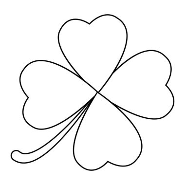 Beyaz arka plan üzerinde izole dört yapraklı yonca dizayn