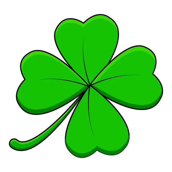 Vier Leaf Clover Ontwerp Geïsoleerd Witte Achtergrond — Stockvector