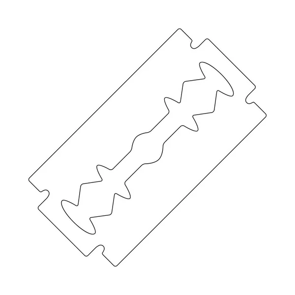 基于白色背景隔离的剃须刀刀片轮廓设计 — 图库矢量图片