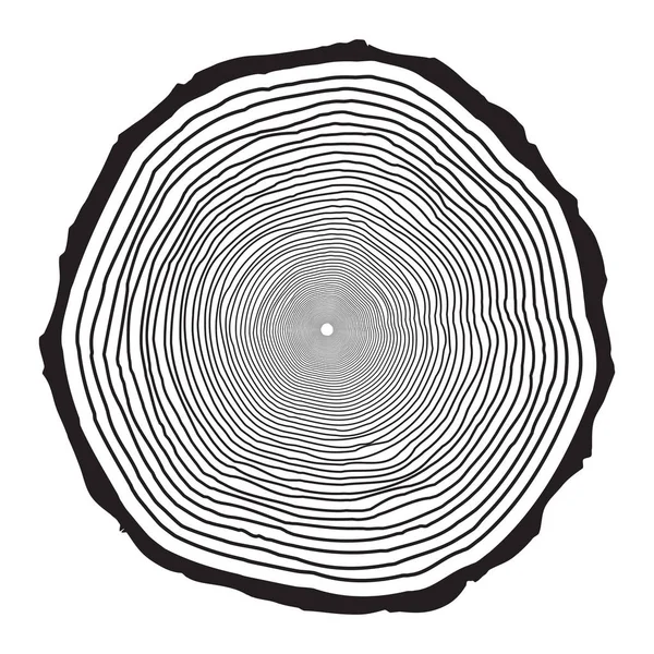 Дерево Ствол Кольца Дизайн Изолирован Белом Фоне — стоковый вектор