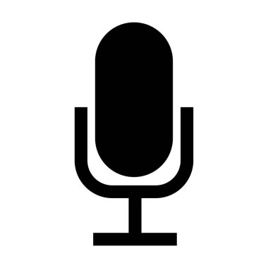 mikrofon simgesi, konuşma kayıt tasarım üzerinde beyaz backgrou izole