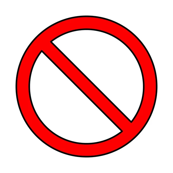 Kein Schild Verbotssymbol Design Isoliert Auf Weißem Hintergrund — Stockvektor