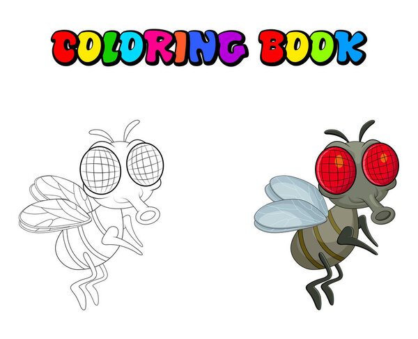 fly cartoon character vector design isolated on white background