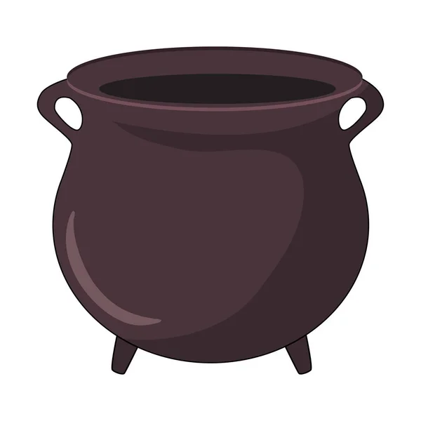 Witches Cauldron Potten Vektor Design Isolerad Vit Bakgrund — Stock vektor