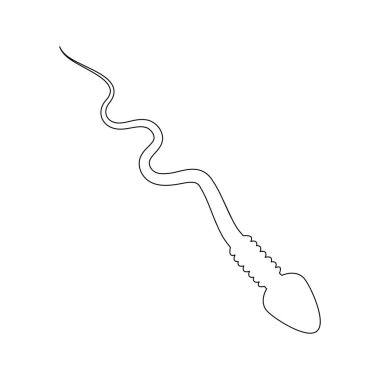 Beyaz arka plan üzerinde izole karikatür spermatozoid Anahat vektör tasarımı