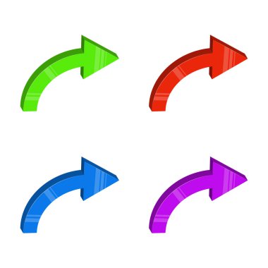 3d parlak ok vektör dizaynı beyaz arkaplanda izole edildi