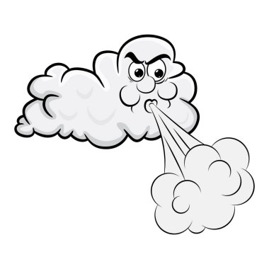 blowing cloud cartoon design isolated on white background clipart