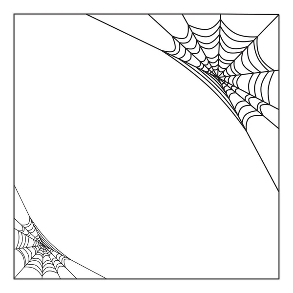 Spinnennetzrahmen Rand Trennsteg Isoliert Auf Weißem Hintergrund — Stockvektor