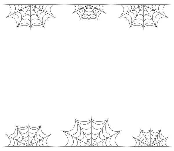 Spiderweb Frame Σύνορο Διαχωριστικό Απομονωμένο Λευκό Φόντο — Διανυσματικό Αρχείο