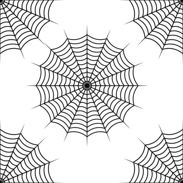 Spider Web Seamless Pattern Design Isolated White Background — Stock Vector