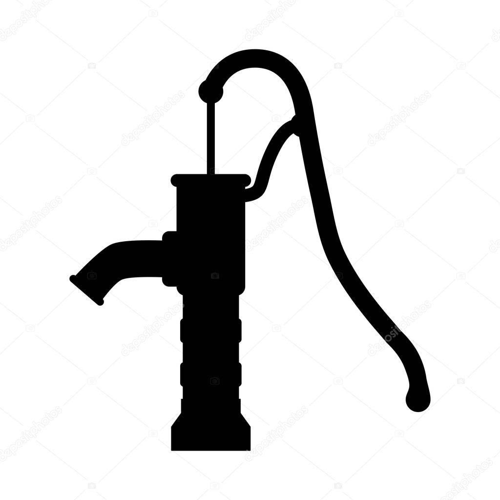 Silhouette water pump design isolated on white backgroun