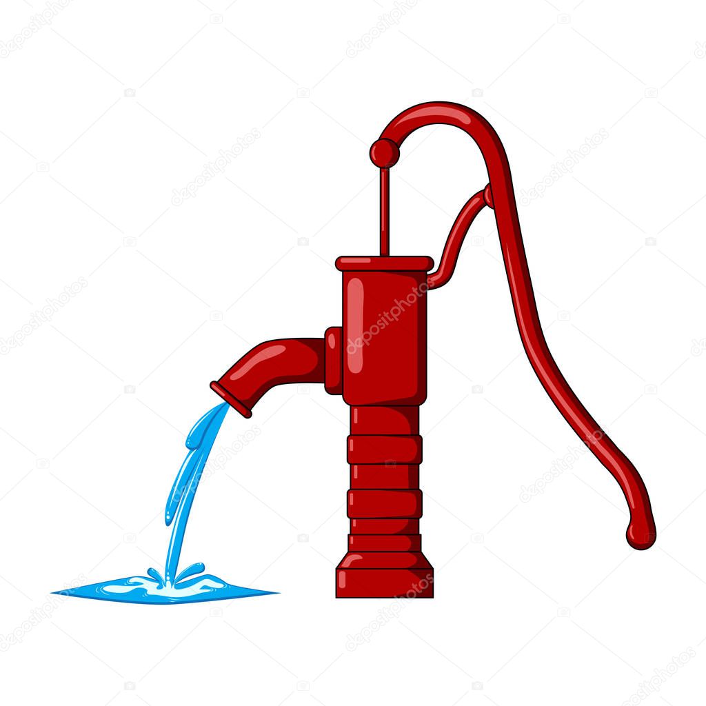 Water stream water pump design isolated on white backgroun