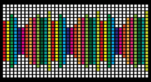 Diagrama Cuadrado Gráfico Ecualizador Diseño Aislado Sobre Fondo Negro — Archivo Imágenes Vectoriales