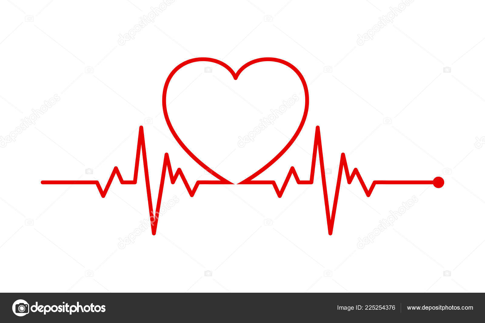 Heart Rhythm Electrocardiogram Ecg Ekg Signal Heart Beat Pulse Line ...