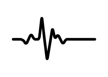 Kalp ritmi, elektrokardiyogram, EKG - EKG sinyali, kalp atışı nabız çizgisi konsepti tasarımı beyaz arka planda izole edildi