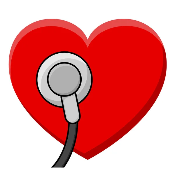 Estetoscopio Corazón Símbolo Cuidado Del Pulso Elemento Para Diseño Medicina — Archivo Imágenes Vectoriales